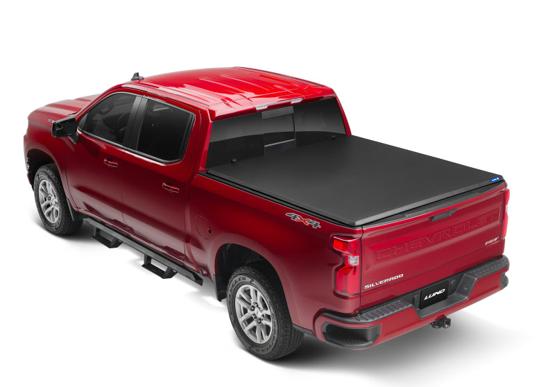 Lund 15-17 Chevy Silverado 3500 Fleetside (6.6ft. Bed) Hard Fold Tonneau Cover - Black-Tonneau Covers - Hard Fold-Deviate Dezigns (DV8DZ9)