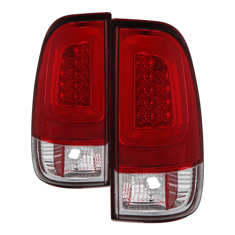 Spyder 97-03 Ford F150 Stylsd. F250 V3 Light Bar LED Tail Lights - Red/Clr ALT-YD-FF15097V3-LBLED-RC-Tail Lights-Deviate Dezigns (DV8DZ9)