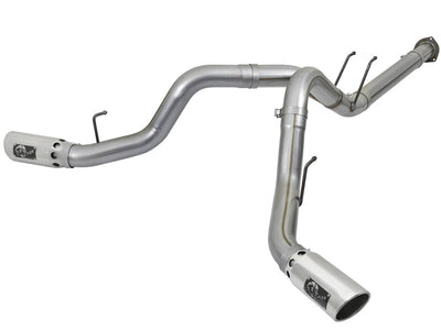 aFe POWER 4in DPF-Back SS Exhaust System 2017 Ford Diesel Trucks V8-6.7L (td)-DPF Back-Deviate Dezigns (DV8DZ9)