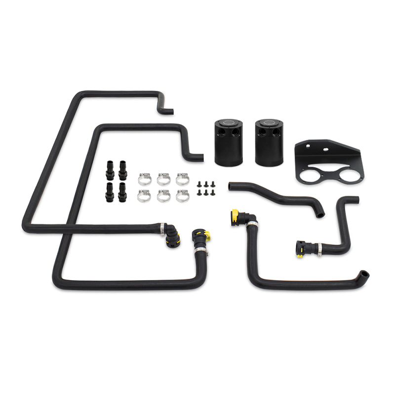 Mishimoto 18+ Ford F-150 2.7L EcoBoost Baffled Oil Catch Can Kit - Clear-Oil Catch Cans-Deviate Dezigns (DV8DZ9)