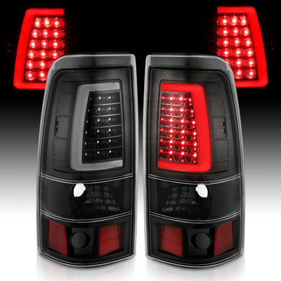 ANZO 2003-2006 Chevy Silverado 1500 LED Taillights Plank Style Black w/Clear Lens-Tail Lights-Deviate Dezigns (DV8DZ9)