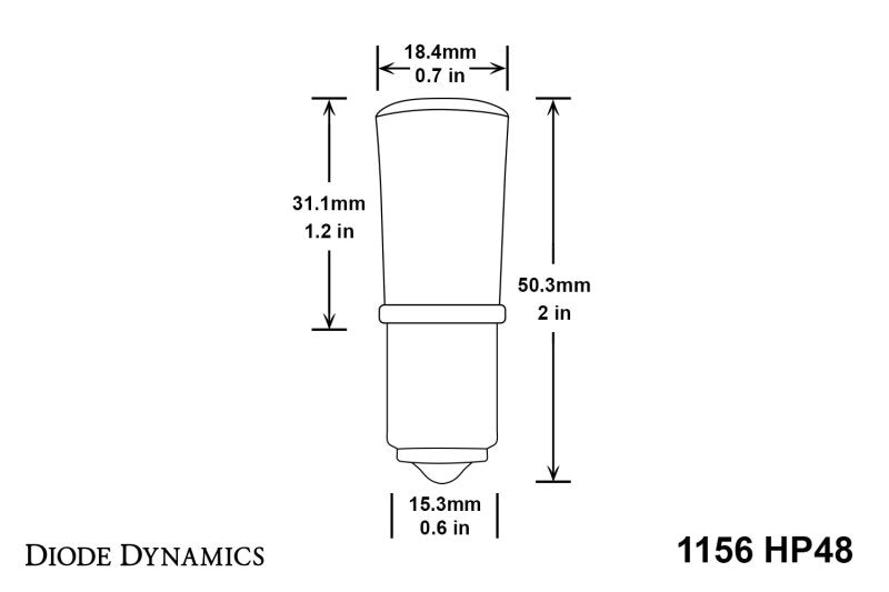 Diode Dynamics 1156 LED Bulb HP48 LED - Amber (Pair)-Bulbs-Deviate Dezigns (DV8DZ9)