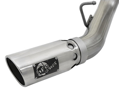 aFe Large Bore-HD 4in 409-SS DPF-Back Exhaust w/Dual Polished Tips 2017 GM Duramax V8-6.6L (td) L5P-DPF Back-Deviate Dezigns (DV8DZ9)