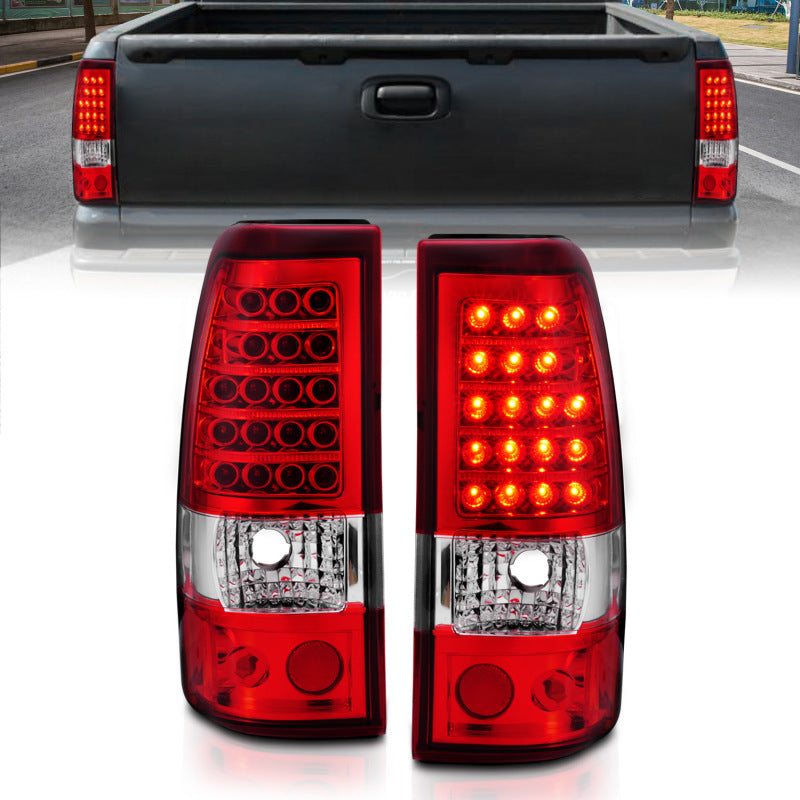 ANZO 2003-2006 Chevrolet Silverado 1500 LED Taillights Red/Clear-Tail Lights-Deviate Dezigns (DV8DZ9)