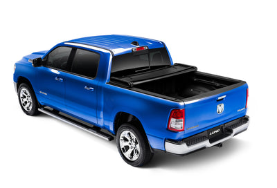 Lund 19-23 RAM 1500 (5.5ft Bed w/o RamBox Cargo Mgmt) Genesis Tri-Fold Tonneau Cover - Black-Tonneau Covers - Soft Fold-Deviate Dezigns (DV8DZ9)