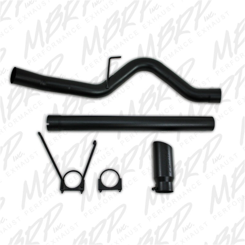 MBRP 10-12 Dodge 2500/3500 Cummins 6.7L Filter Back Single Side Black Coated Exhaust System-DPF Back-Deviate Dezigns (DV8DZ9)