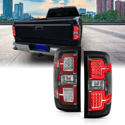 ANZO 2014-2018 Chevy Silverado 1500 LED Taillights Black-Tail Lights-Deviate Dezigns (DV8DZ9)