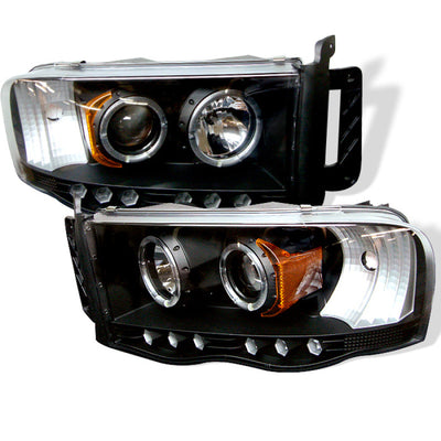 Spyder Dodge Ram 1500 02-05/Ram 2500 03-05 Projector Headlights LED Halo LED Blk PRO-YD-DR02-HL-BK-Headlights-Deviate Dezigns (DV8DZ9)