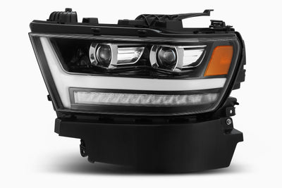 AlphaRex 19-20 Ram 1500HD PRO-Series Proj Headlights Plnk Style Jet Blk w/Activ Light/Seq Signal/DRL-Headlights-Deviate Dezigns (DV8DZ9)