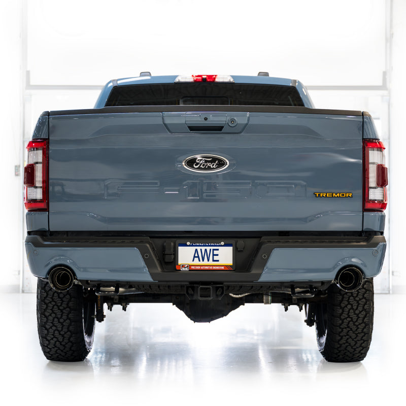 AWE Tuning 2021+ Ford F-150 Tremor (w/ Bumper Cutouts) 0FG Non-Resonated Catback -Diamond Black Tips-Catback-Deviate Dezigns (DV8DZ9)