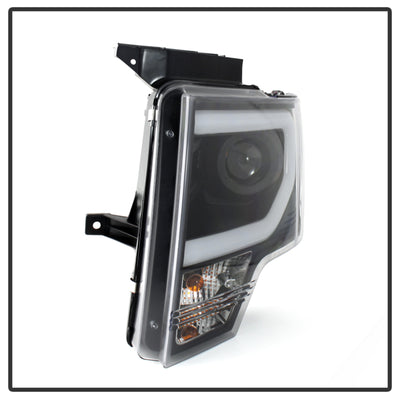 Spyder Ford F150 09-14 Projector Headlights Halogen Model- Light Bar DRL Blk PRO-YD-FF15009-LBDRL-BK-Headlights-Deviate Dezigns (DV8DZ9)