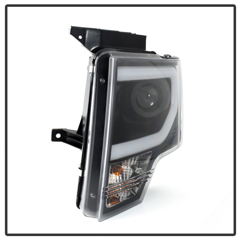 Spyder Ford F150 09-14 Projector Headlights Halogen Model- Light Bar DRL Blk PRO-YD-FF15009-LBDRL-BK-Headlights-Deviate Dezigns (DV8DZ9)