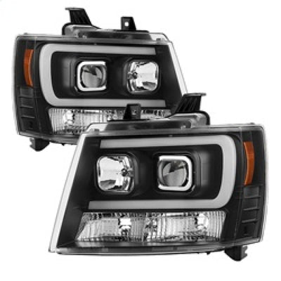 Spyder 07-14 Chevy Suburban/1500/2500/Tahoe V2 Projector Headlights Blk PRO-YD-CSUB07V2-DRL-BK-Headlights-Deviate Dezigns (DV8DZ9)