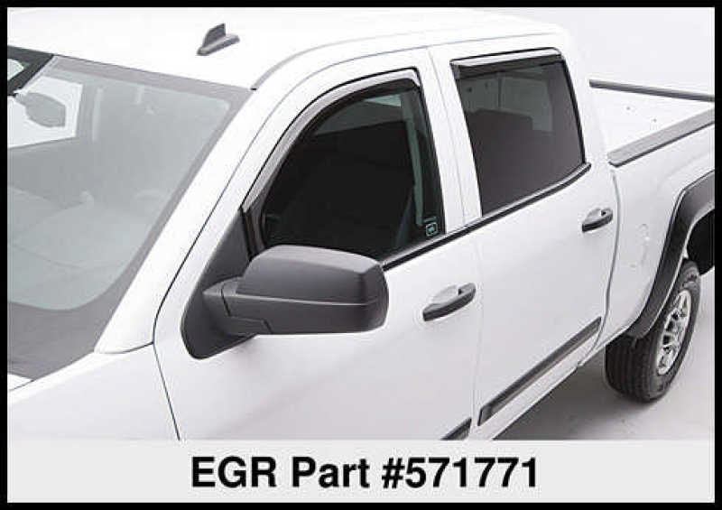 EGR 14+ Chev Silverado/GMC Sierra Crw Cab In-Channel Window Visors - Set of 4 (571771)-Wind Deflectors-Deviate Dezigns (DV8DZ9)