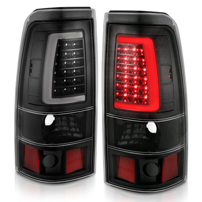 ANZO 2003-2006 Chevy Silverado 1500 LED Taillights Plank Style Black w/Clear Lens-Tail Lights-Deviate Dezigns (DV8DZ9)