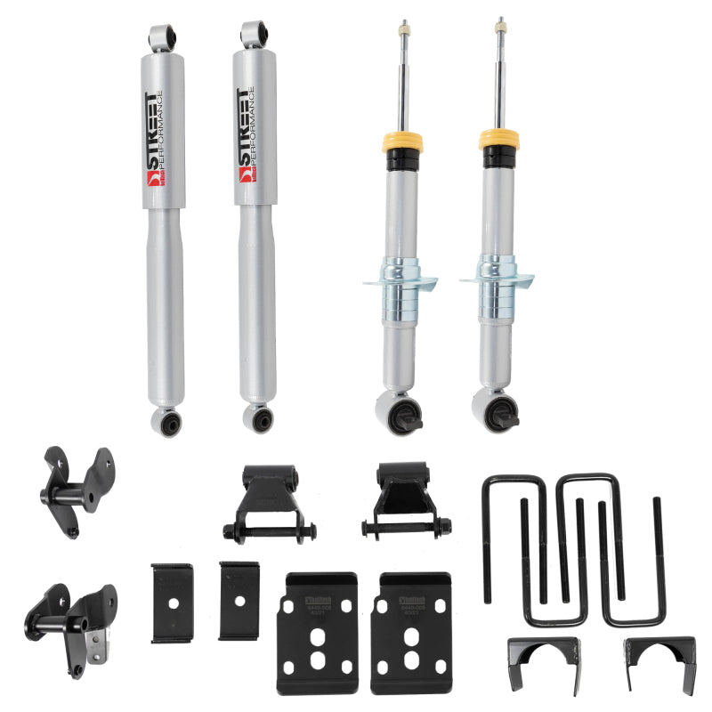 Belltech 2021+ Ford F-150 2WD 1-3.5in Front 4.5in Rear Complete Lower Kit with SP Shocks-Lowering Kits-Deviate Dezigns (DV8DZ9)