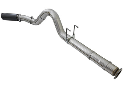 aFe Large Bore-HD 5in DPF Back 409 SS Exhaust System w/Black Tip 2017 Ford Diesel Trucks V8 6.7L(td)-DPF Back-Deviate Dezigns (DV8DZ9)