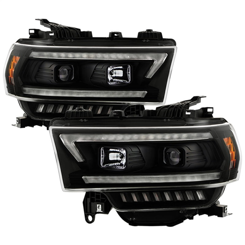 Spyder 19-22 Dodge Ram 2500 (Halogen Only) Projector Headlights - Black PRO-YD-DR19HDHALSI-SEQ-BK-Headlights-Deviate Dezigns (DV8DZ9)