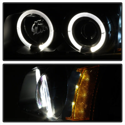 Spyder Chevy Silverado 1500 03-06 Projector LED Halo LED Amber Reflctr Blk PRO-YD-CS03-AM-BK-Headlights-Deviate Dezigns (DV8DZ9)