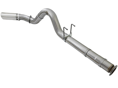 aFe LARGE BORE HD 5in 409-SS DPF-Back Exhaust w/Polished Tip 2017 Ford Diesel Trucks V8 6.7L (td)-DPF Back-Deviate Dezigns (DV8DZ9)