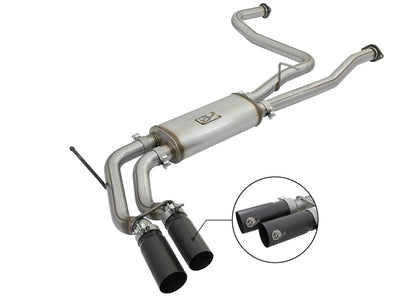 aFe POWER Rebel Series 2-1/2in 409 SS Cat Back Exhaust w/ Black Tips 16-17 Nissan Titan V8 5.6L-Catback-Deviate Dezigns (DV8DZ9)