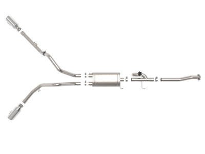 aFe Gemini XV 3in 304 SS Cat-Back Exhaust 15-20 Ford F-150 V6 2.7L/3.5 w/ Polished Tips-Catback-Deviate Dezigns (DV8DZ9)