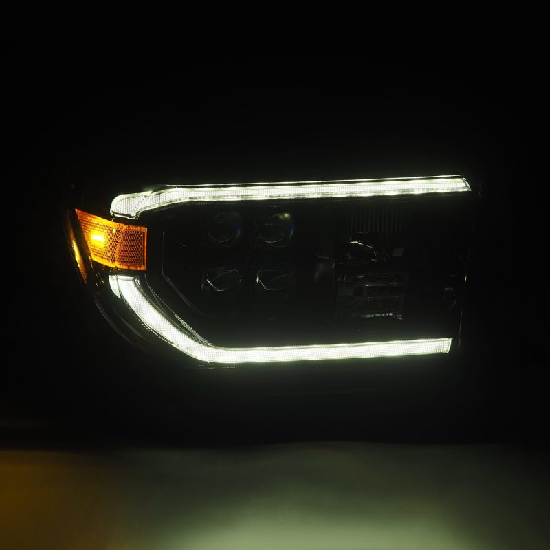 AlphaRex 07-13 Toyota Tundra NOVA LED Proj Headlights Alpha-Black w/Activ Light/Seq Signal/DRL-Headlights-Deviate Dezigns (DV8DZ9)