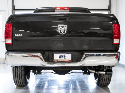 AWE Tuning 09-18 RAM 1500 5.7L (w/o Cutout) 0FG Single Side Exit Cat-Back Exhaust - Diamond Blk Tips-Catback-Deviate Dezigns (DV8DZ9)