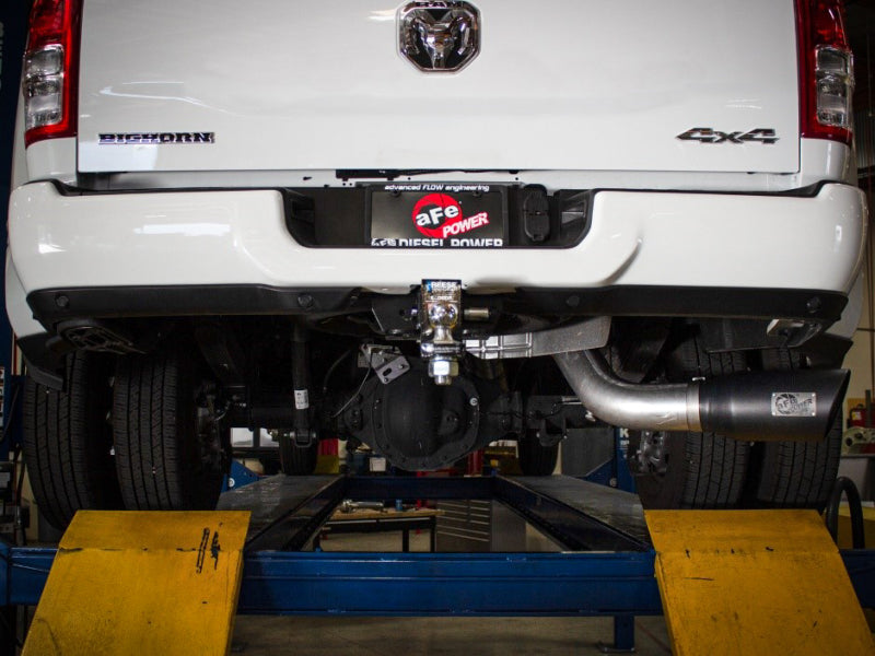 aFe ATLAS 5in DPF-Back Alum Steel Exhaust System w/ Black Tip 19-20 Ram Diesel Trucks L6-6.7L (td)-DPF Back-Deviate Dezigns (DV8DZ9)