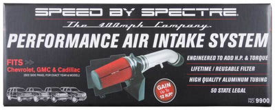 Spectre 99-07 GM Truck V8-4.8/5.3/6.0L F/I Air Intake Kit - Clear Anodized w/Red Filter-Cold Air Intakes-Deviate Dezigns (DV8DZ9)