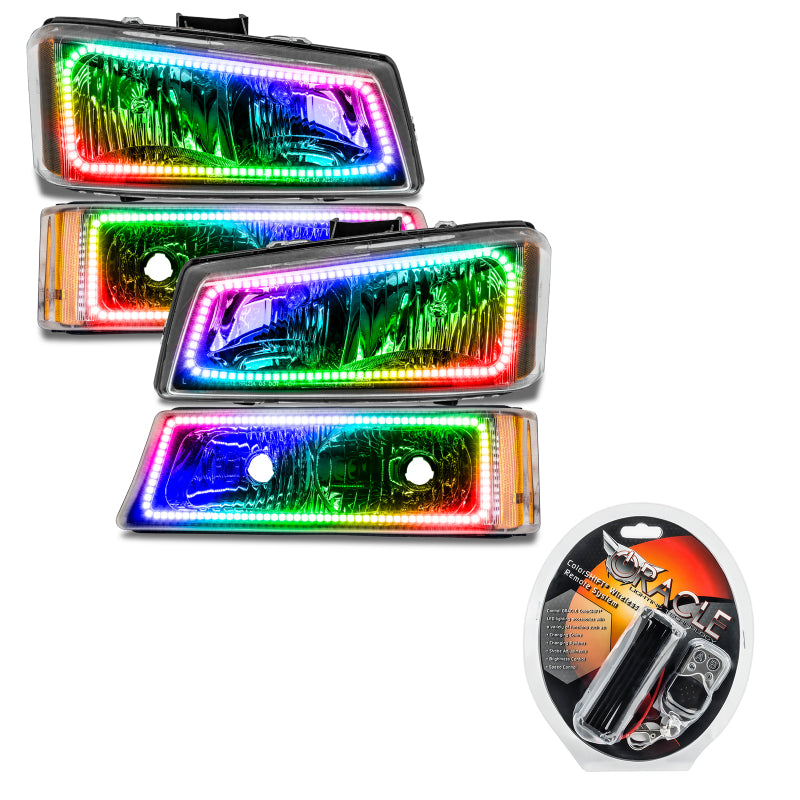 Oracle Chevrolet Silverado 03-06 Square Halo Kit - ColorSHIFT SEE WARRANTY-Headlights-Deviate Dezigns (DV8DZ9)