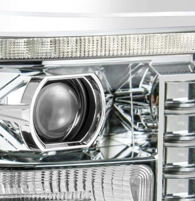 AlphaRex 11-16 Ford F-250 SD PRO-Series Projector Headlights Plank Style Design Chrome w/Seq Signal-Headlights-Deviate Dezigns (DV8DZ9)