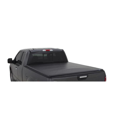 Lund 15-18 Ford F-150 (5.5ft. Bed) Genesis Tri-Fold Tonneau Cover - Black-Tonneau Covers - Soft Fold-Deviate Dezigns (DV8DZ9)