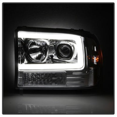 Spyder 99-04 Ford F-250 Super Duty Light Bar Projector Headlights - Chrome (PRO-YD-FF25099V2-LB-C)-Headlights-Deviate Dezigns (DV8DZ9)