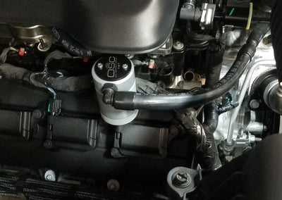 J&amp;L 2019-2024 Dodge Ram 1500 5.7L Oil Separator 3.0 Passenger Side - Clear Anodized-Oil Separators-Deviate Dezigns (DV8DZ9)