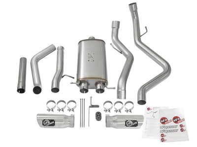 aFe MACH Force-Xp 3in CB SS Dual Exhaust w/Polished Tips 09-16 GM Silverado/Sierra 4.3L/4.8L/5.3L-Catback-Deviate Dezigns (DV8DZ9)