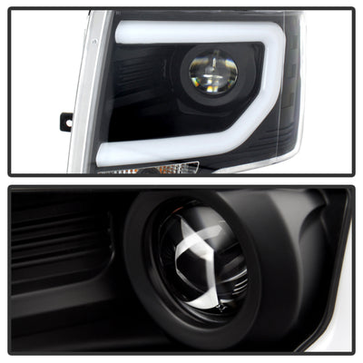 Spyder Ford F150 09-14 Projector Headlights Halogen Model- Light Bar DRL Blk PRO-YD-FF15009-LBDRL-BK-Headlights-Deviate Dezigns (DV8DZ9)