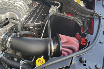 JLT 2021 Dodge Durango Hellcat 6.2L Black Textured Cold Air Intake Kit w/Red Filter-Cold Air Intakes-Deviate Dezigns (DV8DZ9)