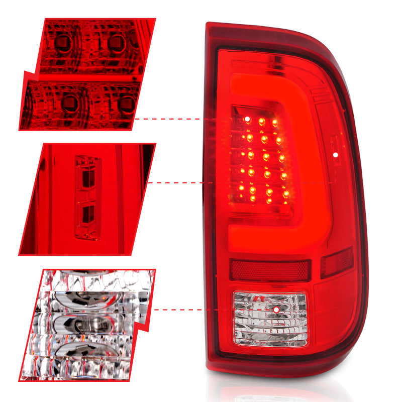 ANZO 2008-2016 Ford F-250 LED Taillights Chrome Housing Red/Clear Lens (Pair)-Tail Lights-Deviate Dezigns (DV8DZ9)