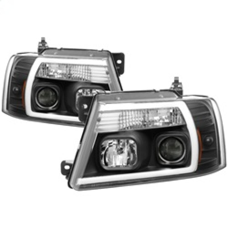 Spyder 04-08 Ford F-150 Projector Headlights - Light Bar DRL - Black PRO-YD-FF15004V2-LB-BK-Headlights-Deviate Dezigns (DV8DZ9)