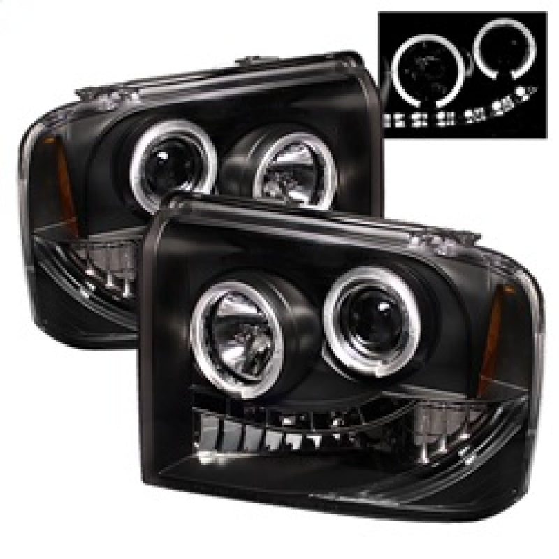 Spyder Ford F250/350/450 Super Duty 05-07 Projector Headlights LED Halo- LED Blk PRO-YD-FS05-HL-BK-Headlights-Deviate Dezigns (DV8DZ9)