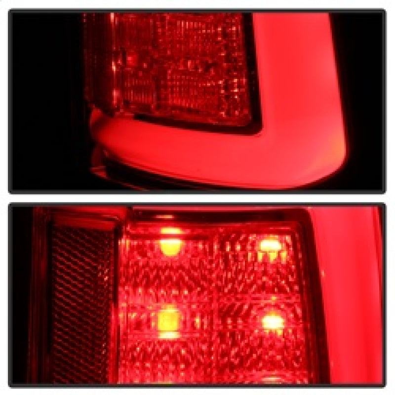 Spyder 09-16 Dodge Ram 1500 Light Bar LED Tail Lights - Red Clear ALT-YD-DRAM09V2-LED-RC-Tail Lights-Deviate Dezigns (DV8DZ9)