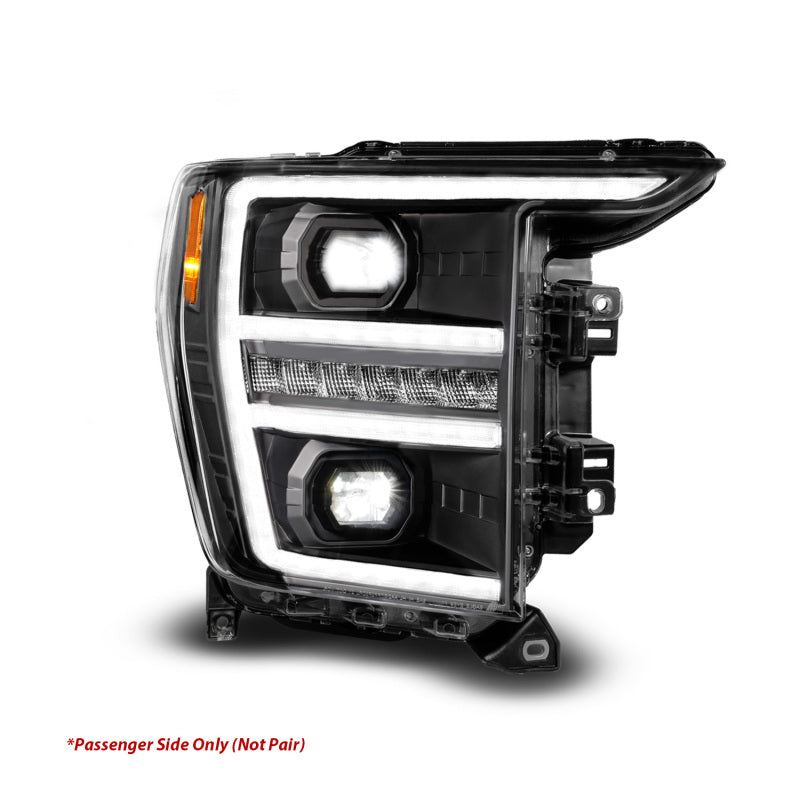 Anzo 21-23 Ford F150 LED Projector Headlight w/Switchback+Sequential - Black (Passenger Side Only)-Headlights-Deviate Dezigns (DV8DZ9)