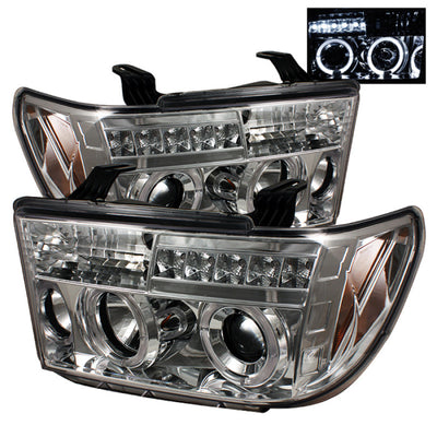 Spyder Toyota Tundra 07-13 Projector Headlights LED Halo LED Chrm PRO-YD-TTU07-HL-C-Headlights-Deviate Dezigns (DV8DZ9)