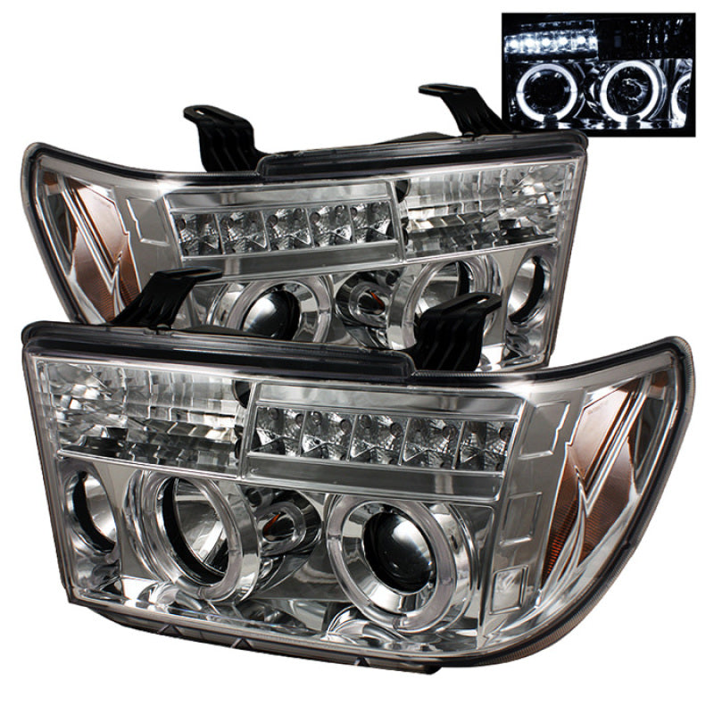 Spyder Toyota Tundra 07-13 Projector Headlights LED Halo LED Chrm PRO-YD-TTU07-HL-C-Headlights-Deviate Dezigns (DV8DZ9)
