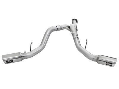 aFe Atlas Exhaust 4in DPF-Back Exhaust Aluminized Steel Polished Tip 11-14 ford Diesel Truck V8-6.7L-DPF Back-Deviate Dezigns (DV8DZ9)