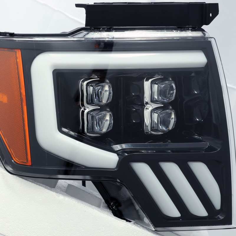 AlphaRex 09-14 Ford F-150 NOVA LED Proj Headlights Plank Style Gloss Black w/Activ Light/Seq Signal-Headlights-Deviate Dezigns (DV8DZ9)
