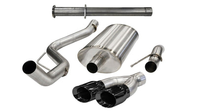 Corsa 11-14 Ford F-150 Raptor 6.2L V8 133in Wheelbase Black Xtreme Cat-Back Exhaust-Catback-Deviate Dezigns (DV8DZ9)