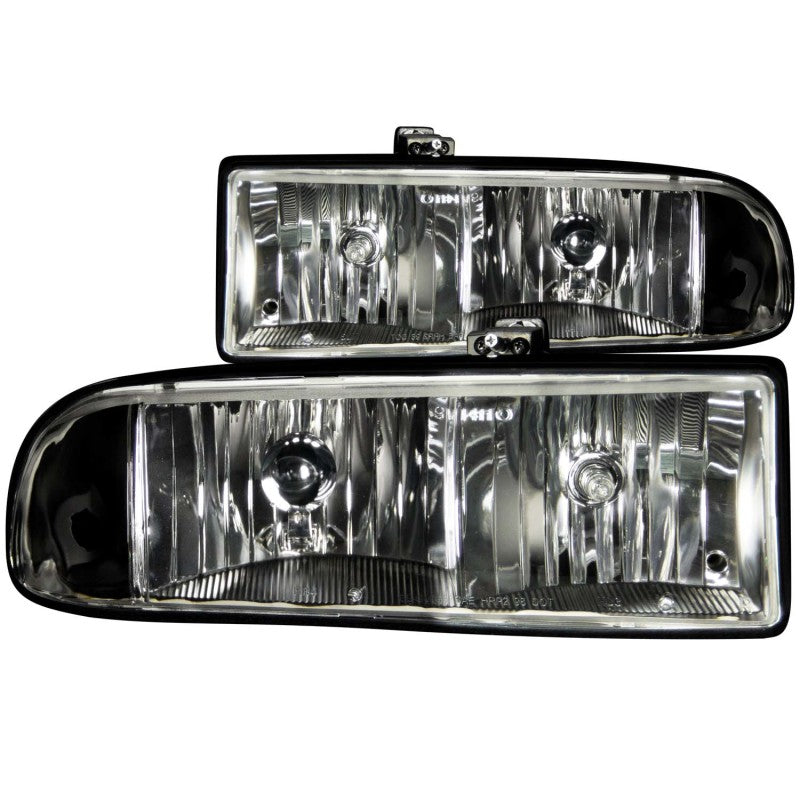 ANZO 1998-2005 Chevrolet S-10 Crystal Headlights Black-Headlights-Deviate Dezigns (DV8DZ9)