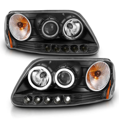 ANZO 1997-2003 Ford F-150 Projector Headlights w/ Halo Black (CCFL)-Headlights-Deviate Dezigns (DV8DZ9)